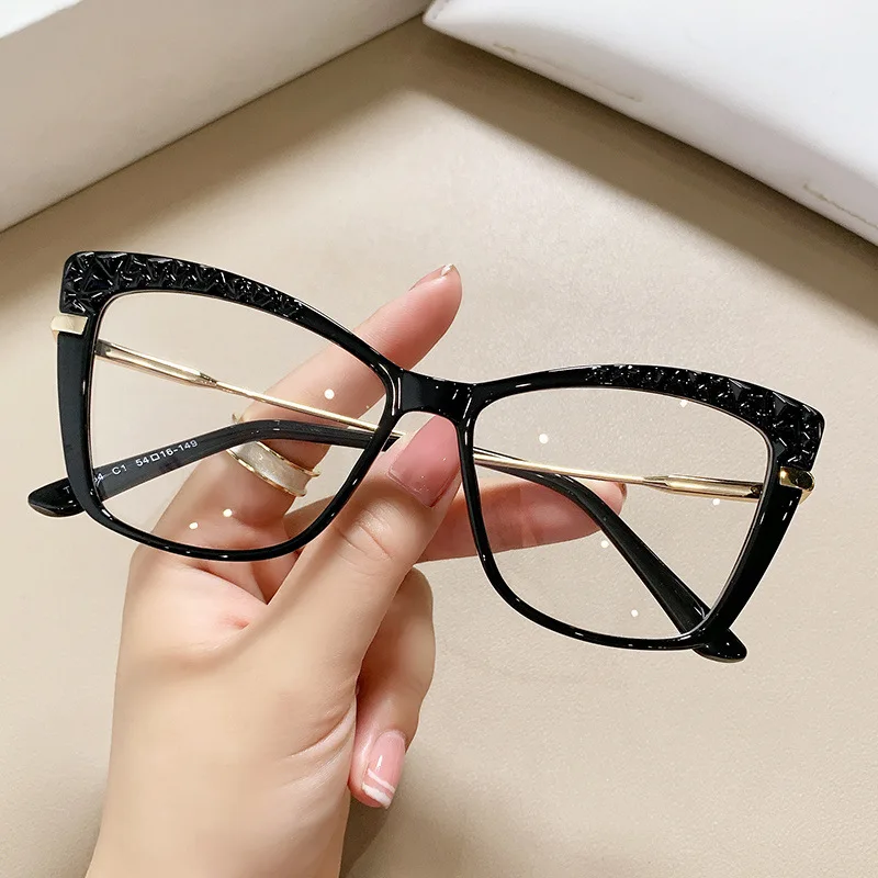 

Cat Eye Anti Blue Light Optical Glasses Frames Women Crystal Cut TR90 Fashion Computer Eyeglasses Lentes Opticos Para Mujer