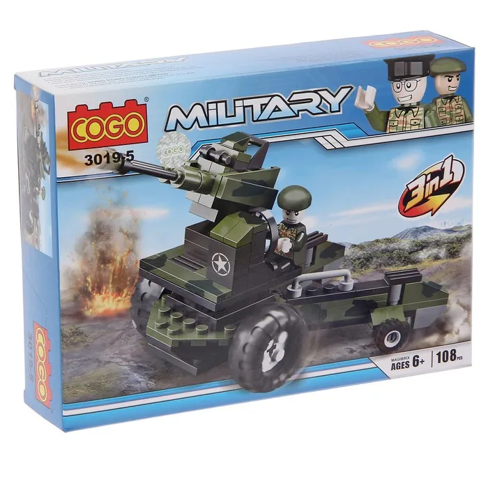 Конструктор Армия Зенитная пушка 108 деталей COGO |