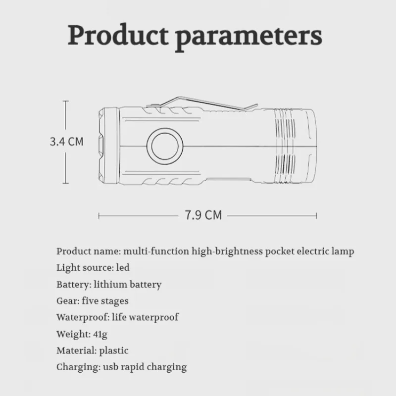 Multifunctional outdoor bright small longdistance shooting multifunction rechargeable flashlight