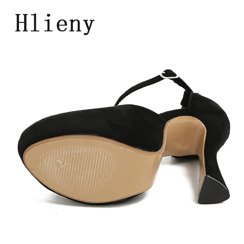 Hlieny/весенне-осенние туфли-лодочки на платформе с пряжкой и ремешком женские