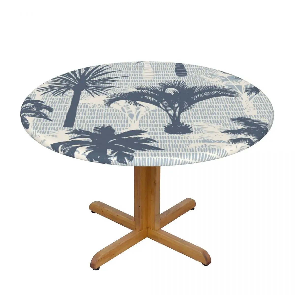 

Botanical Banana Palm Tree Waterproof Polyester Round Tablecloth Catering Fitted Table Cover with Elastic Edged
