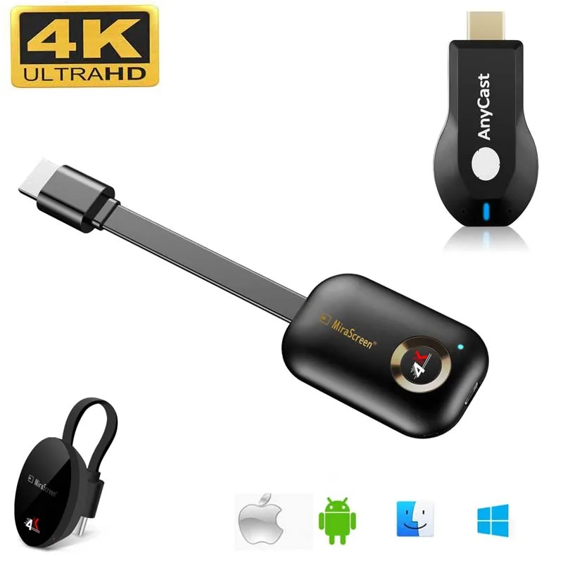 

5G 4k Wireless Same Screen Device TV Stick Mobile HD Anycast Projector Mirascreen HDMI-compatible Miracast Screen Projector