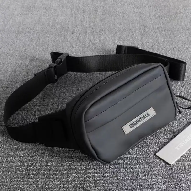 

ESSENTIALS Waist Bag Casual Men's Portable Chest Bag High Quality Leather black Crossbody Bag Sport Purses Pocket