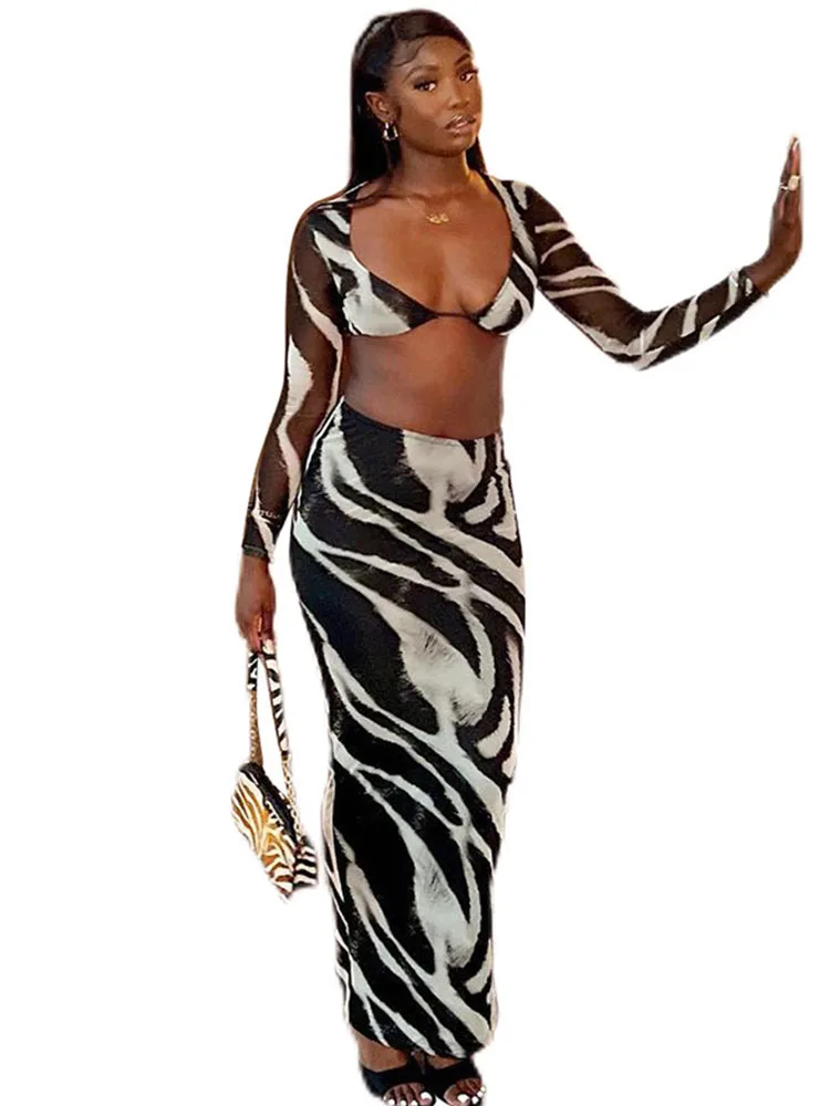 Комплект из двух предметов в полоску женский сексуальный летний пуловер