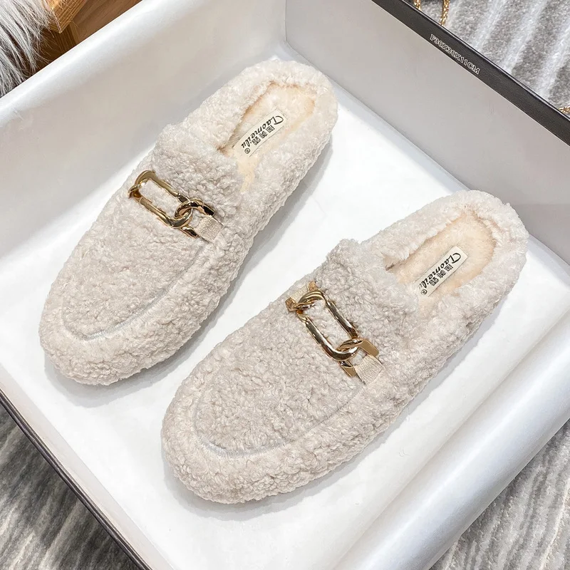 Большие размеры 33–42 43 Женские зимние слипоны для девочек Кашемировые туфли на