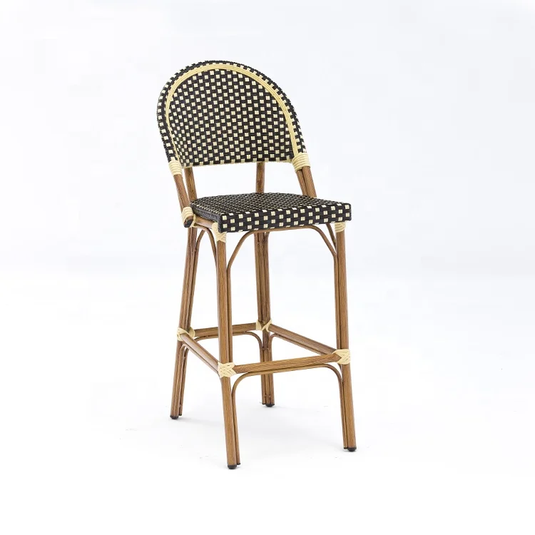 

Outdoor Furniture Garden Plastic Resin High Bar Plastic Black Rattan Wicker Aluminium Chair Antique Cane Dining Bistro Set