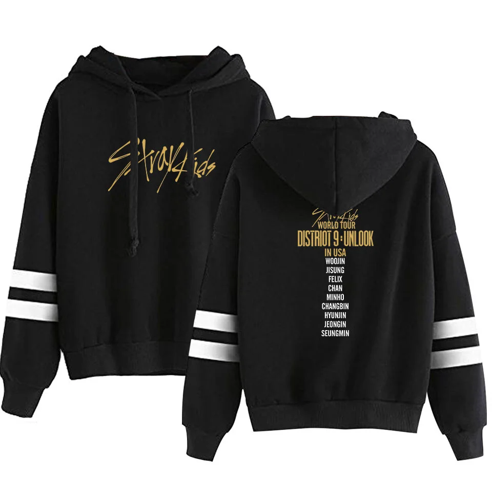 

Детские толстовки Stray Kpop SKZ World Tour, североамериканский тур, толстовка в Корейском стиле для мужчин и женщин, пуловер Stray Kids, одинаковые толстовки
