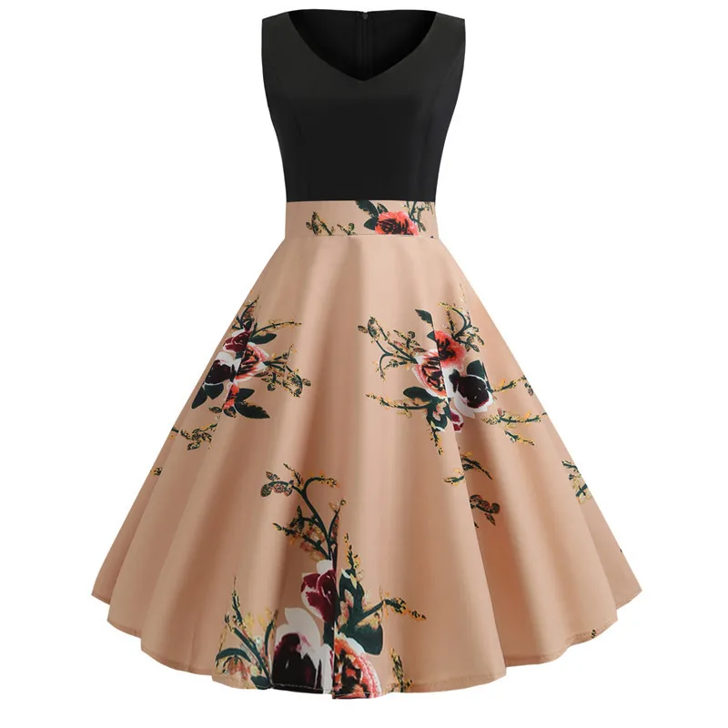 

T Shirt Dresses for Women Knee Length Print Sleeveless Antique Ladies Retro Casual Swing Fashion Big Blanket Dresses for Women