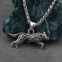 viking geri and freki knot wolf stainless steel pendant mens fashion street hip hop mens pendant necklace jewelry wholesale