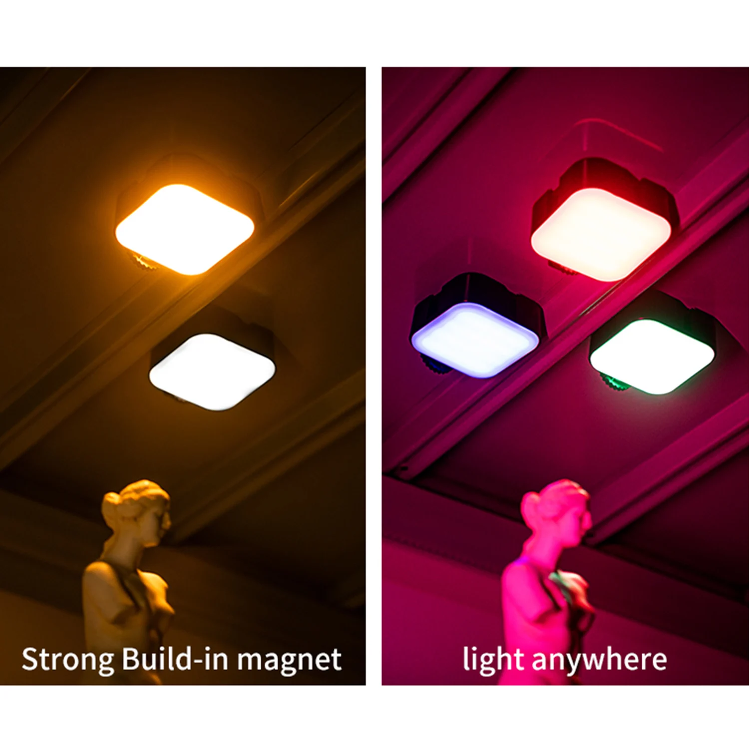 Светодиодная мини-вспышка для видеокамеры A10 Rgb с креплением холодного башмака