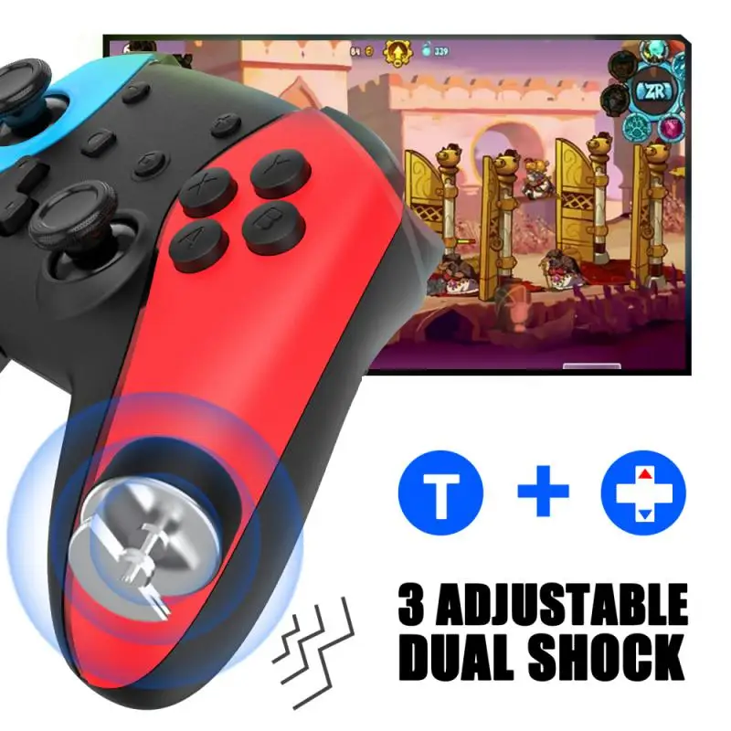

Gamepad Anti-interference Wireless With Dual Vibration Six Axis For Switch Gamepad Joystick Red Blue