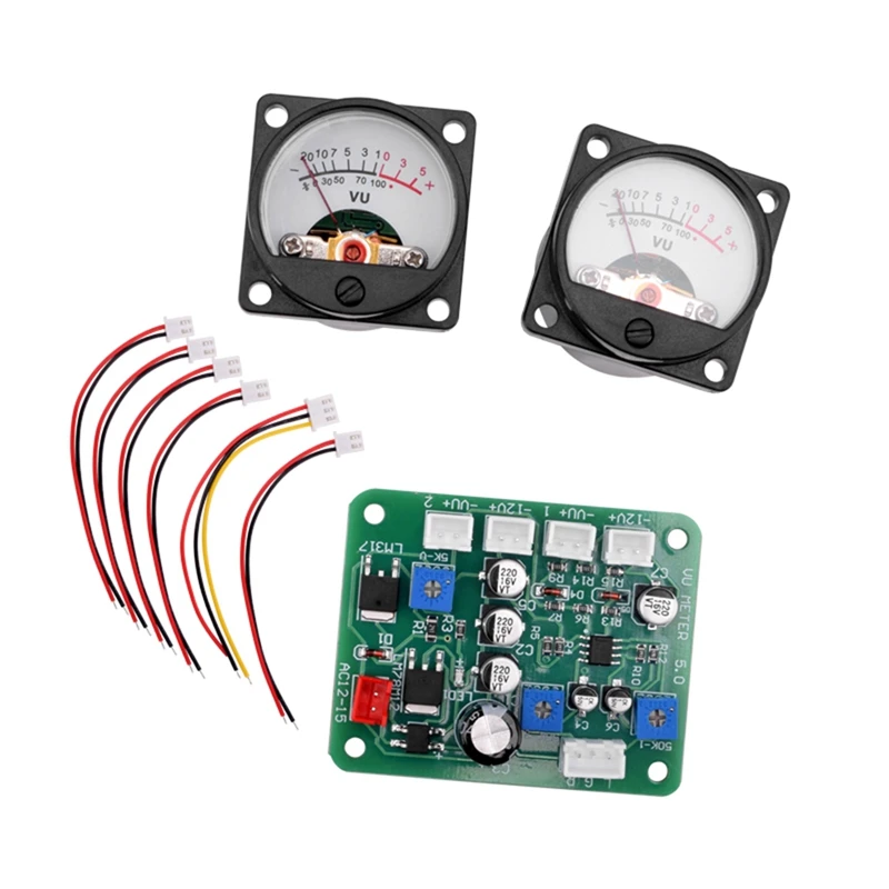 

2 Pcs VU Panel Meter Warm Back Light Recording+Durable Driver Board Module+Cables