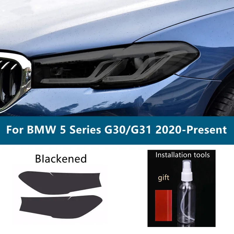 

Для BMW 5 серии Facelift G30 G31 2020 2021 тонировка автомобильной фары Дымчатая Черная защитная пленка прозрачная ТПУ стикер аксессуары