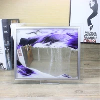 dynamic liquid sand painting glass frame ornament modern artwork landscape painting decoration for home table housewarming gifts