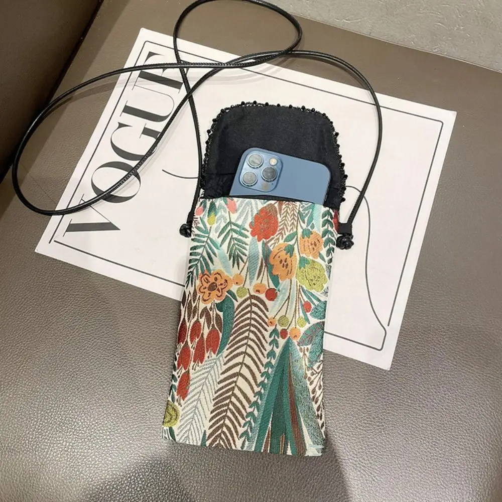 

Portable Mini Crossbody Bag Retro Chambray Student Key Bag Versatile Mobile Phone Bag Women Girl