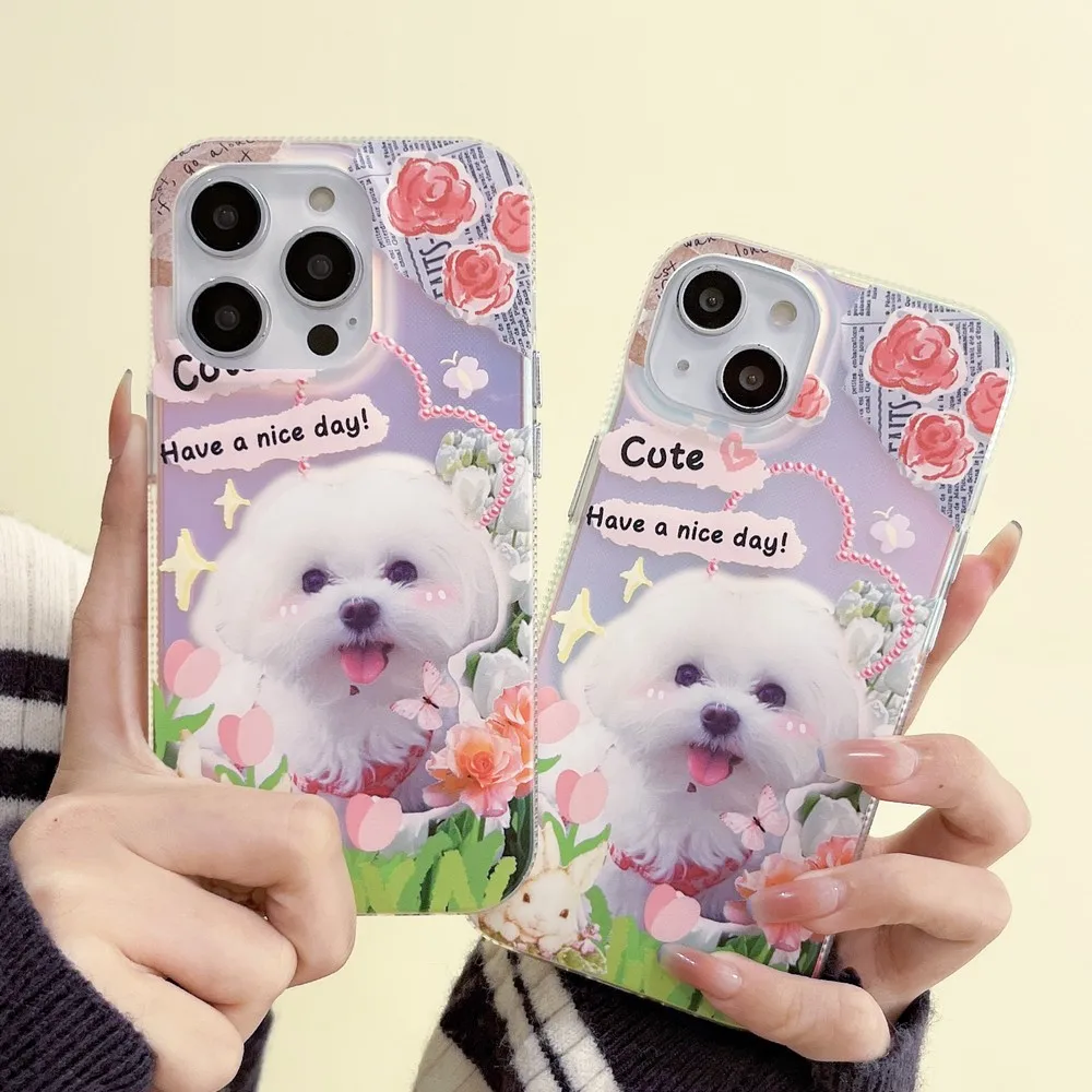 

Cute Dog Pattern Case For iphone 14 14Pro 14Promax 12Promax 12Pro 12 11ProMax 11 13ProMax 13 XS XR 8Plus Soft Shell