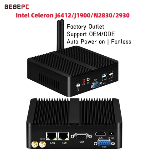 Кулер-мини, Intel Celeron J6412 J1900 N2830, Windows 10, 4 ядра, Wi-Fi