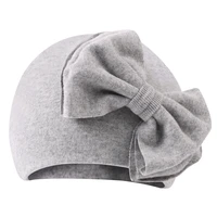 spring summer solid tire cap newborn lovely cotton indian hat side big bow beanie soft forehead protection