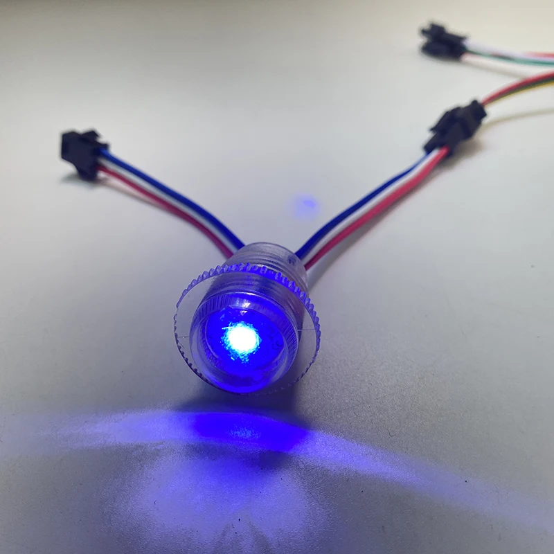 1000 шт. 20 мм светодиодный точечный светильник 12 В пузырь 0 3 Вт полноцветный UCS1903