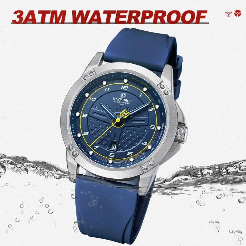 Фото Посылка подарки NAVIFORCE мужские часы спортивный силиконовый ремешок повседневные кварцевые наручные часы модные водонепроницаемые мужские светящиеся часы мужские №5