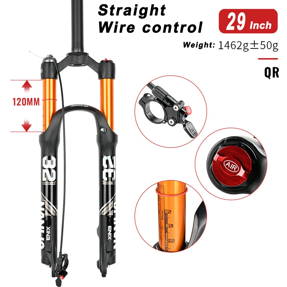 

Quality Magnesium Alloy MTB Air Fork Supension Rebound Adjustment 26/27.5/29 Straight/Tapered RL/LO Mountain Bike Accessories