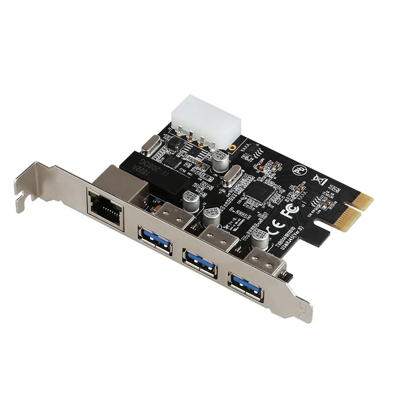 

1 шт., плата расширения Pcie на RJ45 USB 3,0 Pcie с гигабитным Ethernet контроллером, PCI Express адаптер для настольного ПК