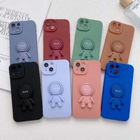 new cute astronaut ring buckle phone case for iphone 13 12 11 pro max xs max xr x 8 7 plus se2020 liquid silicon soft back cover