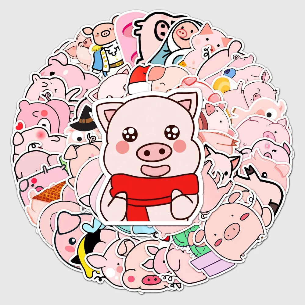 

10/50Pcs Creative kawaii Self-made Pink toot pig Stickers/ Beautiful Stickers /Decorative Sticker /DIY Craft Photo Albums
