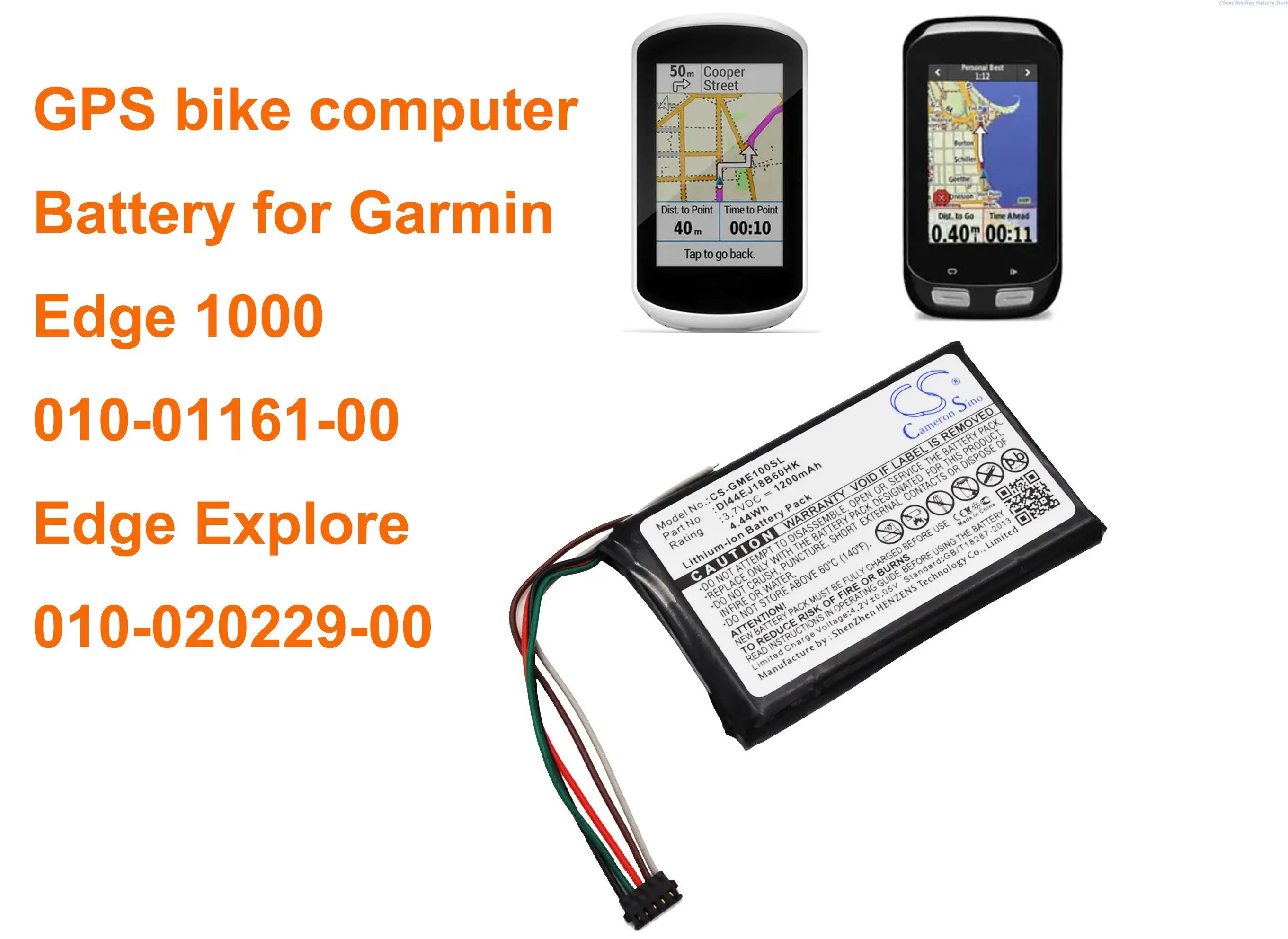 

1200mAh GPS, Navigator Battery for Garmin 010-01161-00, Edge 1000