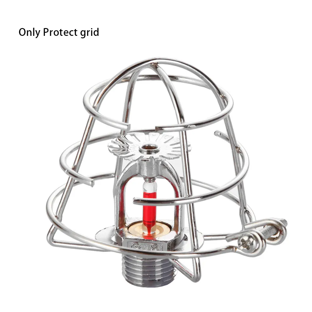 

No Disassembly Sprinkler Protection Cover Iron Guard Frame Ring Anti-rust Sturdy Fire Safety Silver Electroplated Latch Hooks