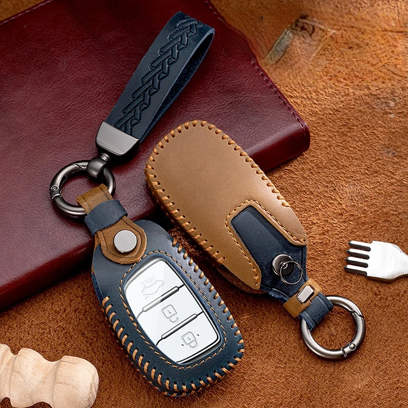 

Suitable For Hyundai Lafesta Accent Avante Sonata Tucson Elantra Santafe Grandsantafe Fashion PU + Leather Car Remote Key Cover