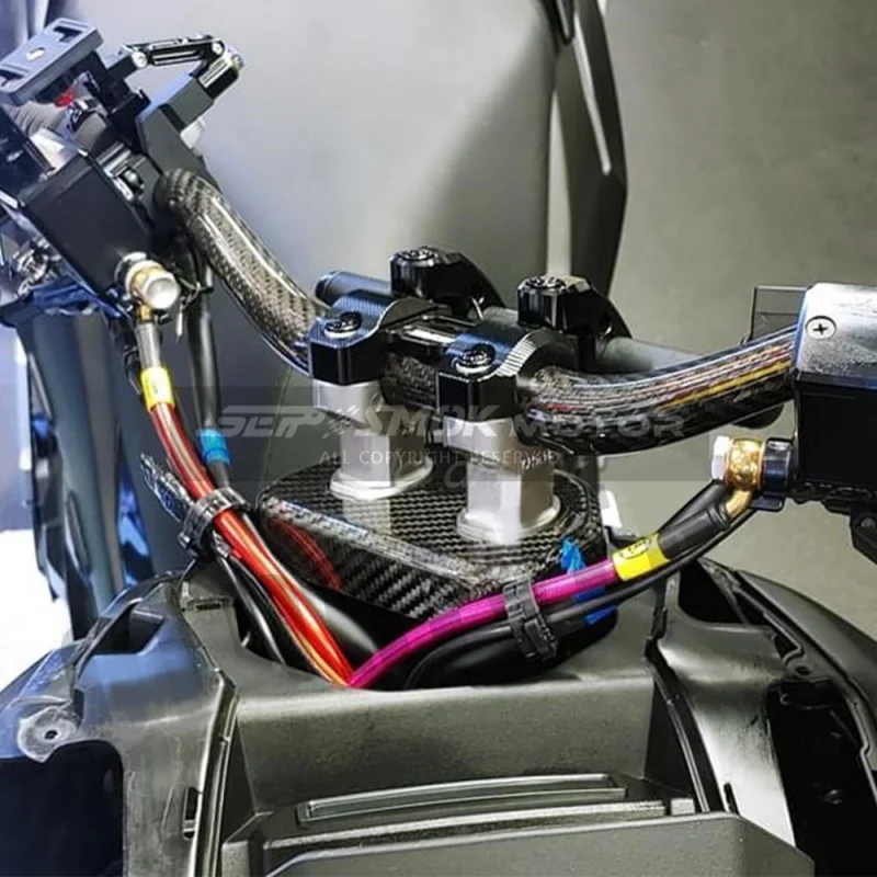 Подходит для HondaHondaX-ADV150 Рамка инструмента из углеродного волокна Ярко-черный