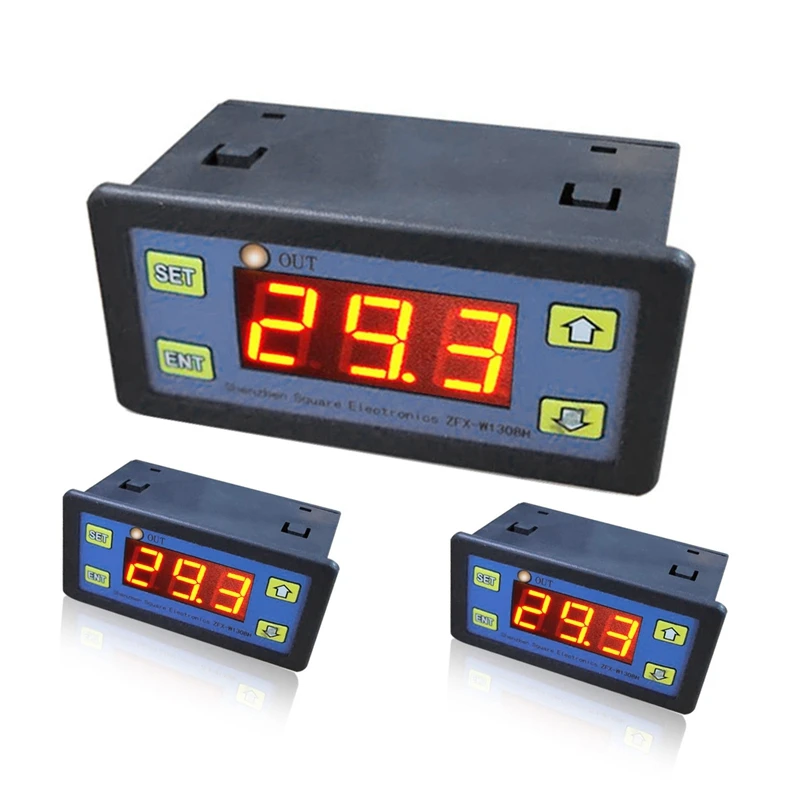 

W1308H LED Microcomputer Digital Display Temperature Controller Thermostat Intelligent Time Controller Adjustable Electronic Tem