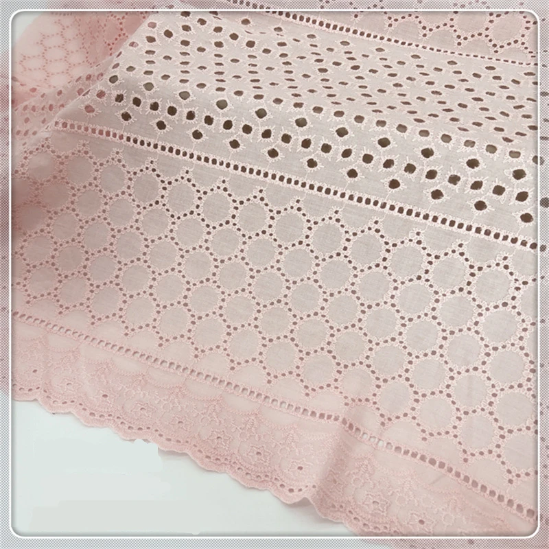 3/5/10yard Broderie Anglaise Embroidered Eyelet Cotton Lace Fabric for Sewing Spring Summer Dress Black White Pink Red By Yard - купить по