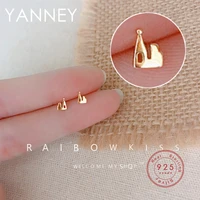yanney silver color 2022 trend castle stud earrings woman fashion simple jewelry temperament accessories