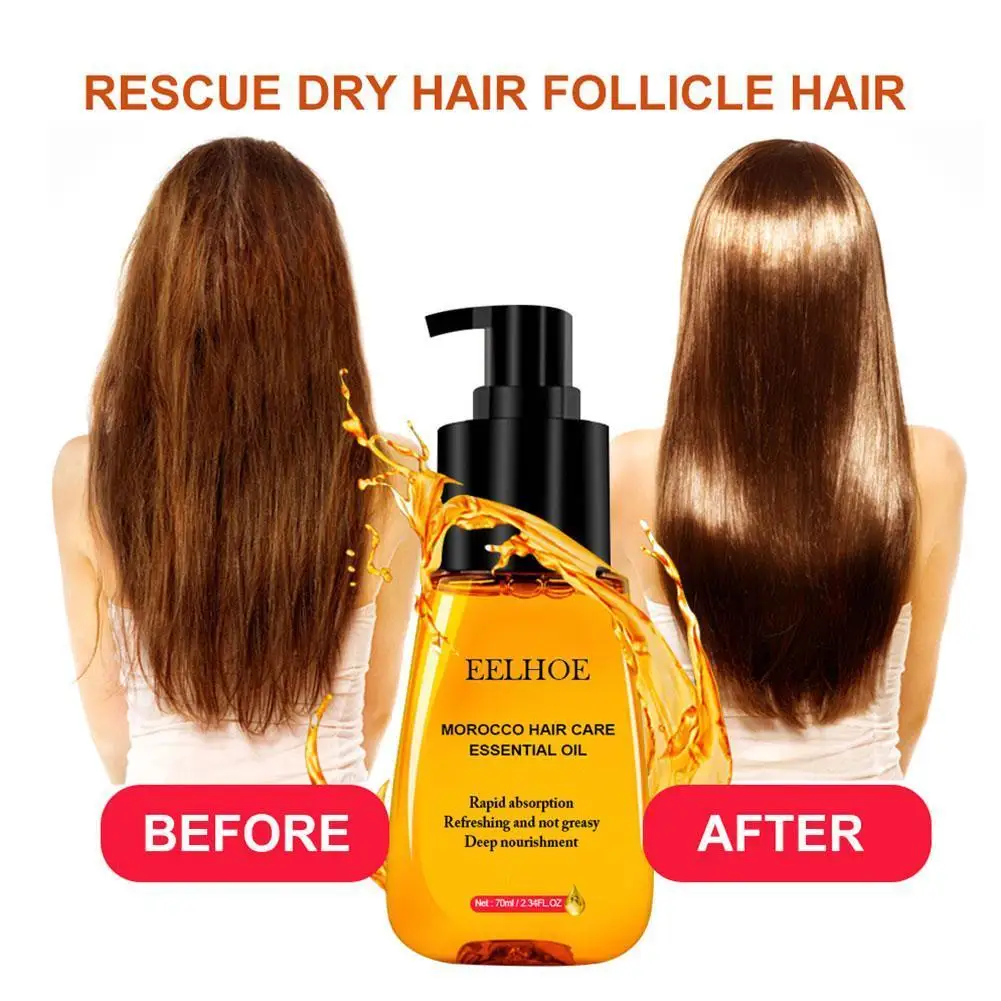 

Morocco Argan Hair Oil Care Essence Nourishing Repair Damaged Improve Split Hair Rough Remove Greasy Treatment Hair Care 35ML