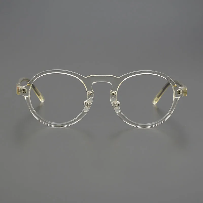 Винтажные прозрачные разноцветные ацетатные очки для мужчин и женщин круглые