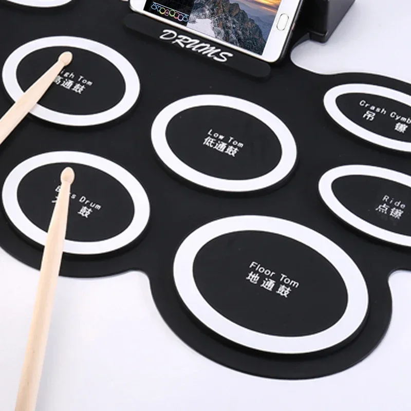 Профессиональный набор электронных барабанов с двойной педалью портативная