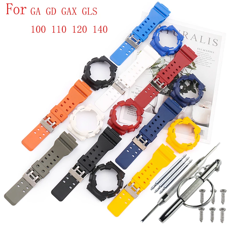 Resin strap watch case Set for Casio G-SHOCK GA-100 GA-120 140 Men's and women's strap watch accessories