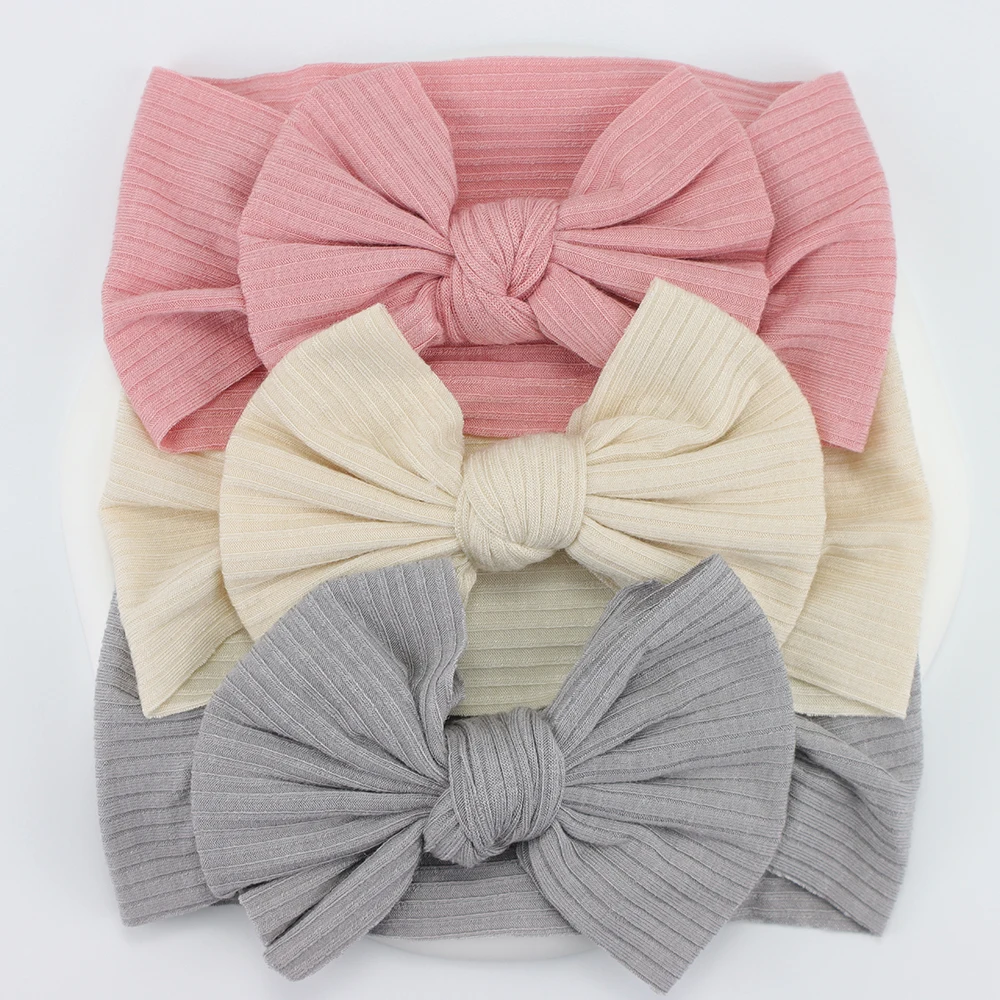

3Pcs/Lot Knit Baby Girl Headband Set Elastic Baby Bow Headband For Children Turban Newborn Hair Bands Baby Girl Hair Accessories