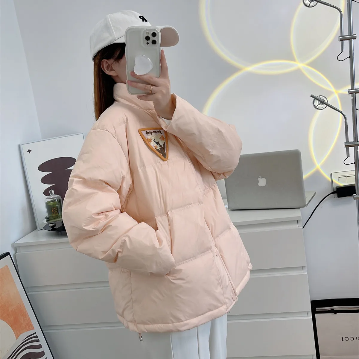 Down jacket women's short new winter Korean version loose white duck down jacket small thick padded jacket coat bread coat