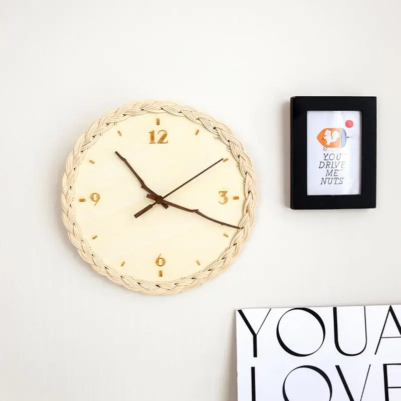 Настенные часы в стиле бохо винтажные декоративные без тикания с питанием от