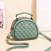 new womens texture handbag versatile korean one shoulder messenger bag fashion lingge small round bag