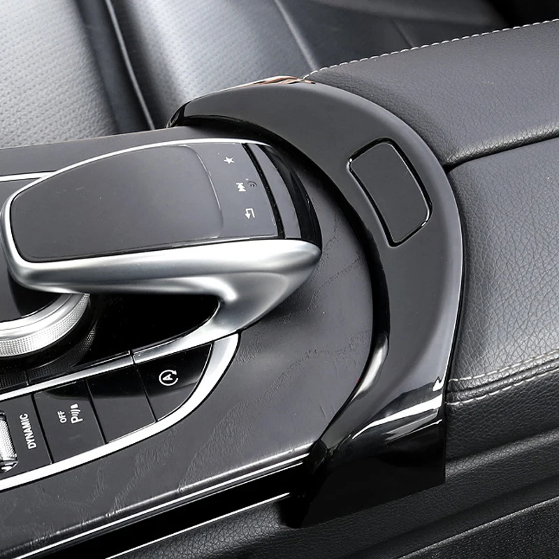 

Gloss Black Car Console Armrest Switch Button Trim Sticker For Mercedes Benz C GLC Class W205 X253 C180L C200L GLC260L 15-20