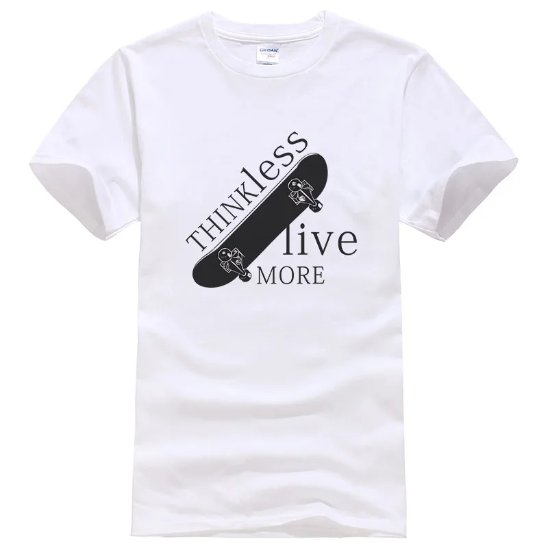 

Think Less Live More Skateboard T Shirt Men Cotton Short Sleeve Tops Vintage Cotton Tees Men's Streetwear