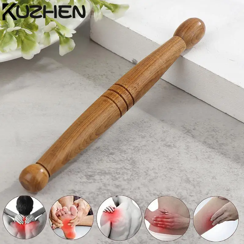 

Fragrant Wood Massager Muscle Roller Stick Tissue Shockwave Deep Tissue Fascia Trigger Point Release Self Foot Body Massage Tool