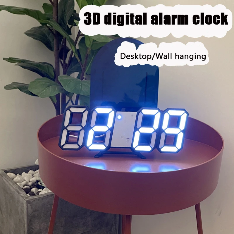 

Smart 3d Digital Alarm Clock Wall Clocks Home Decor Led Digital Desk Clock with Temperature Date Time Nordic Large Table Clock