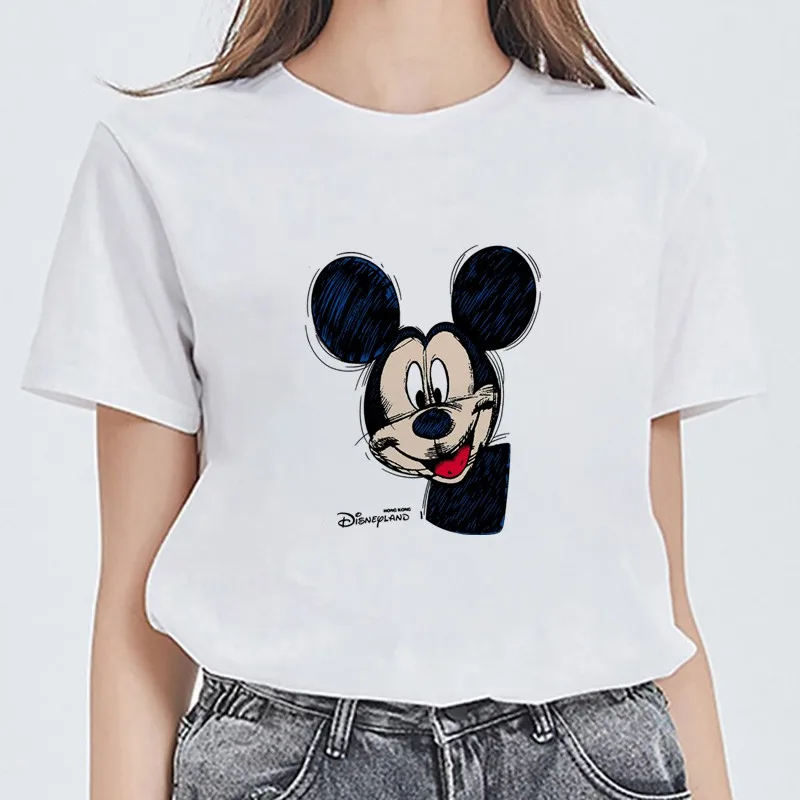 

Mickey Mouse Donald Duck Man Short Sleeve T-shirt Aesthetic Harajuku Clothes Fashion Woman Blouses 2022 Cartoon Anime T Shirt