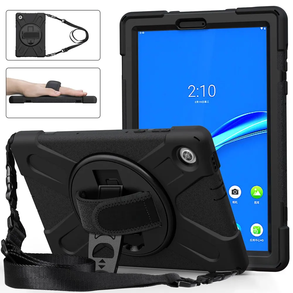 

Hand/Shoulder Strap 360 Rotatable Kickstand Rugged Protective Case For Lenovo Tab M10 Plus 10.3" TB-X606F/TB-X606X/M10 FHD Plus