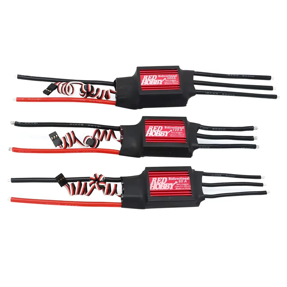 Фото RedHobby 80A 120A 200A двунаправленный бесщеточный ESC 3-7S литий-ионный/литий-по для дистанционного управления автомобиля, лодки, пневматический подводный гребной винт №3